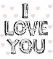 I Love You Folyo Balon Gümüş Renk 35 CM