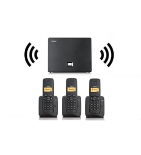 Gigaset 3 Dahili Dect Telsiz Kablosuz Telefon Santrali Siyah