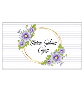 Özel Çizimli Çeyiz Kolisi Etiketi 15 Adet A4 Etiket Sticker