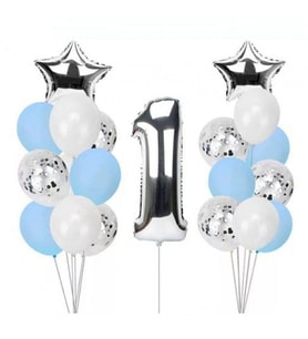 Yaş Konfetili Balon Seti Doğum Günü Süsleme Seti-