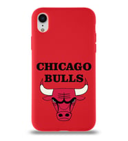Apple iPhone XR Uyumlu Lansman Kılıf Chicago Bulls Tasarımlı Altı Kapalı İçi Kadife Kaplı  Kapak (Şeffaf)