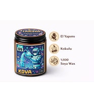 Kova Burcu Kokulu Mum – El Yapımı Cam Kavanoz Mum Burç Hediyesi Doğum Günü İçin Özel Tasarım (Lila)