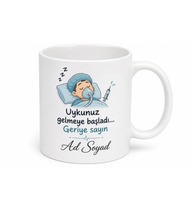 Anestezi Uzmanına Hediye Uyku Temalı Eğlenceli Seramik Kupa Bardak