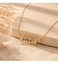 Kişiye Özel 925 Ayar Gümüş Şık Takım Yıldızı Burç İsim Kolye (Gold)