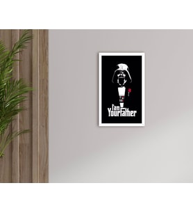 BK Home Godfather Baba Tasarımlı Dekoratif Ahşap Beyaz Çerçeveli Tablo-23