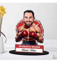 Kişiye Özel Erkek Boksöre Hediye Karikatürlü Biblo