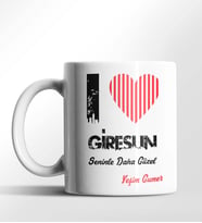 Kişiye Özel Giresun Seninle Daha Güzel Tema Beyaz Kupa