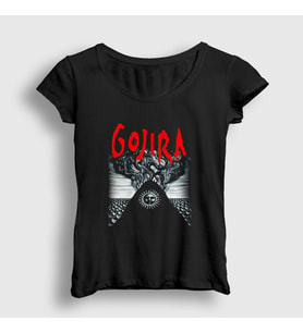 Presmono Kadın Siyah Magma Gojira T-Shirt 53184tt