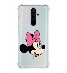 Xiaomi Redmi Note 8 Pro Köşe Korumalı Antişok Kapak Minnie Mouse Tasarımlı Şeffaf  Kılıf