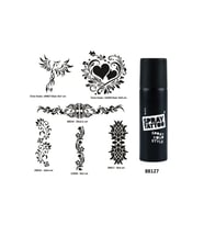 Kadın bel Kol Sembolleri Spray Tattoo Geçici Dövme Yapma Seti Dark Siyah