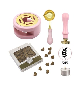 Davetiye Mum Mühürü Uygulama Seti Pembe Renk 337 Bahar Dalı