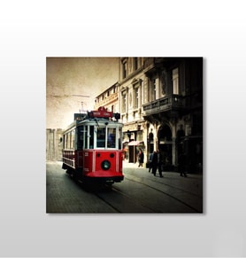 Tramvay İstanbul Kanvas Tablo 80x80cm (Karışık)
