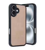 iPhone 16 Kılıf Aras Deri Kapak - Pudra
