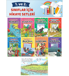 1.ve 2.Sınıflar İçin Okumayı Sevdiren Değerler Eğitimi 8 li Hikaye Seti (32 Sayfa)