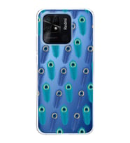 PrintiFy Xiaomi Redmi 10C ile Uyumlu 1mm Slim Fit Nazar Boncuğu 4 Baskılı Şeffaf  Kılıf