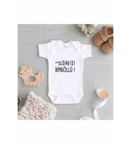 Unisex Beyaz Baskılı Zıbın