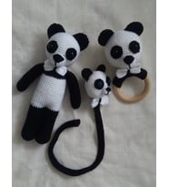 Sevimli Panda Yeni Doğan Seti Amigurumi Organik Oyuncak