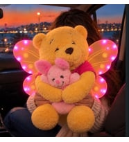 Işıklı kelebek kanatlı sarılan peluş oyuncak sevgiliye hediyelik 35 cm peluş ( kanat rengi karışık gönderilir )
