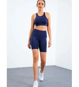TOMMY LİFE T10BY-95302_01 BAYAN ATLET-BİSİKLETÇİ TAYT TAKIMI İNDİGO