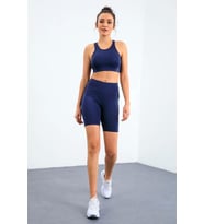 TOMMY LİFE T10BY-95302_01 BAYAN ATLET-BİSİKLETÇİ TAYT TAKIMI İNDİGO
