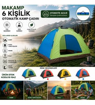6 KİŞİLİK TOZ GEÇİRMEZ 220CMX250CMX165CM OTOMATİK KAMP ÇADIR HERHANGİ BİR RENK GÖNDERİLİR (5680)