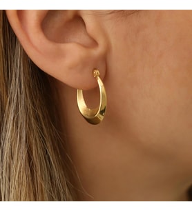 925 Ayar Gümüş Mat Detaylı Vintage Küpe (Gold)