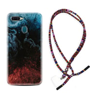 Oppo A5S A15 A16 A54 A55 A73 A74 Kılıf Boyun Asklı Rasta Silikon Red Blue Black Abstact 1386