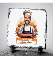 Kişiye Özel Hediye Karikatürlü En İyi Erkek Aşçı Dekoratif Taş