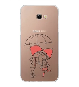 Samsung Galaxy J4 Plus Uyumlu Kamera Korumalı Kapak Aşk Tasarımlı  Şeffaf  Kılıf
