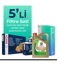 Bosch Audi Q7 50 Dizel Filtre Bakım Seti Castrol Motor Yağlı (2019-2024) 5 Li