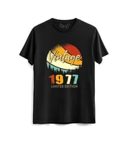 Vintage 1977 Retro Siyah Tshirt