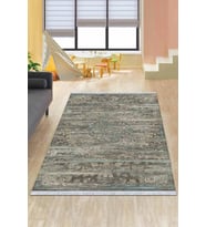 Mavi Vintage Dokuma Pamuk Tabanlı Kaymaz Kilim KLM268