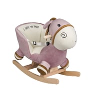VaVbaby Sallanan At Ahşap Peluş Yumuşak - Eşek Krem (Pembe)