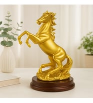 hediyezin Dekoratif Şahlanmış At Figürü Siyah 18 Cm X 11 Cm (Gold)