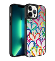Apple iPhone 13 Pro Kılıf Aynalı Desenli Kamera Korumalı Parlak Zore Mirror Kılıf Kalp