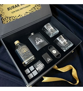 İsme Özel Lüks Premium Viski Bardağı Hediye Kutusu