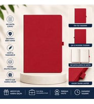 Şık Tasarım Lastikli Ajanda/Defter - 4 Farklı Renk Seçeneği