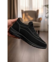 Enoch Hakiki Süet Deri Dikişli Erkek Sneaker Ortopedik Taban