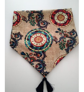 Masa Örtüsü (Dijital Etnik Mandala Desenli) Runner (Lacivert)