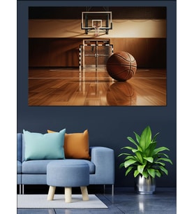 Basketbol Topu Retro Spor Dekoratif Kanvas - Mdf Ahşap Tablo