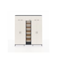 Arges Dolap 12 Raflı 9 Kapaklı 2 Askılı 220x30x243 Antrasit-Aytaşı/Çam