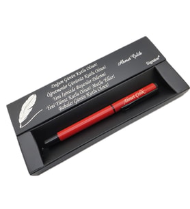 Signator® C581 Kırmızı Roller Kalem  İsme Özel Kalem  Hediyelik Kalem (Karışık)
