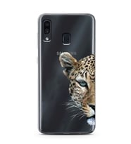 Samsung Galaxy A20/A30 Uyumlu Kaplan Desenli Şeffaf Telefon Kılıfı
