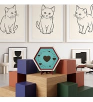 Sevgi Dolu Tasarımıyla Dikkat Çeken Kalp Hareli Masaüstü Süsü Çalışma Masanızda Modern ve Şık Bir Görünüm Sunan Dekoratif Obje 10x10 cm, Turkuaz