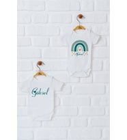 Pia Baby Premium %100 Pamuk İsme Özel Organik Baskılı İkili Set Çıtçıtlı Bebek Body Zıbın Modelleri 5055-17 (Ekru)