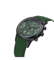 Polo Air Kauçuk Kordon Metal Kasa Erkek Kol Saati Koyu Yeşil Siyah Renk PL-0984E3x (Siyah-Yeşil)