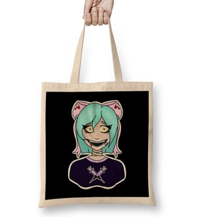 Yami Kawaii Girl Background Bez Çanta Uzun Saplı