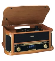Lenco TCD-2571WD Ahşap Retro Bluetooth USB DAP FM Radyo CD Kaset Özellikli Pikap Plak Çalar