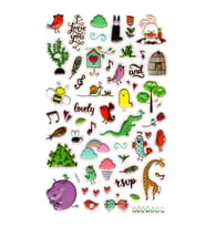 Sticker Kabartmalı Stiker Defter, Planlayıcı Etiket (lxk-015) - 22X14 cm - Hayvan ve Müzik