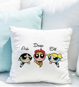 Power Puff Girls Tasarımlı Yastık Kişiye Özel